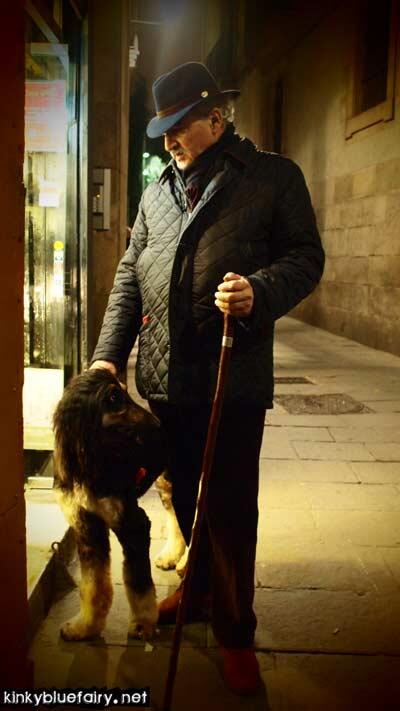 man + dog, barcelona