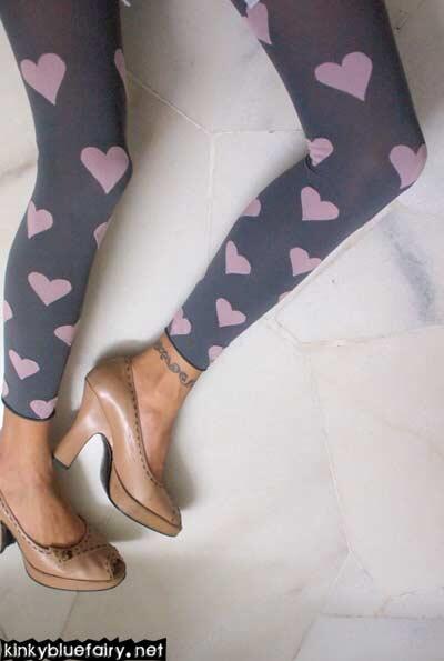 heart topshop tights