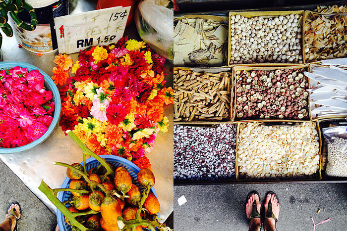 kinkybluefairy-penang-georgetown-market-flowers-herbs