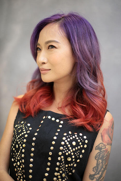 Red & Purple hair by Centro Hair Salon - KinkyBlueFairy